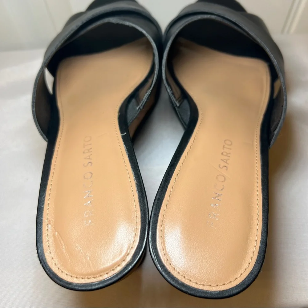 Franco Sarto‎ Women’s Black and Tan Wedge Platform Sandals Size 8M